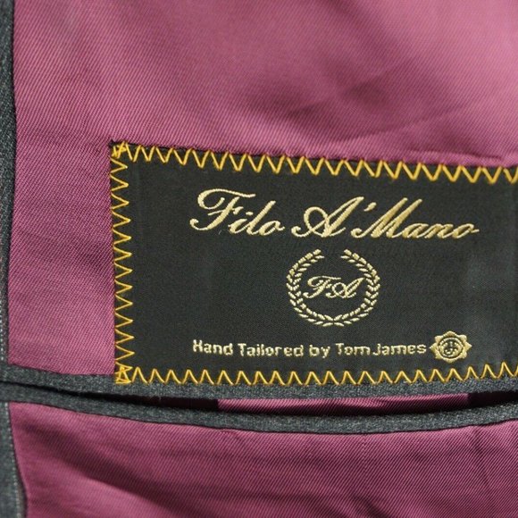 Tom James Filo A Mano Gray Pinstriped Wool suit - Picture 8 of 8